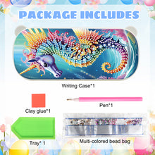 Load image into Gallery viewer, Seahorse DIY Diamond Pencil Case Pen Brushes Accessories Travel Pencil Box
