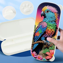 Load image into Gallery viewer, Parrot Pattern DIY Diamond Pencil Case Pen Brushes Accessories Travel Pencil Box

