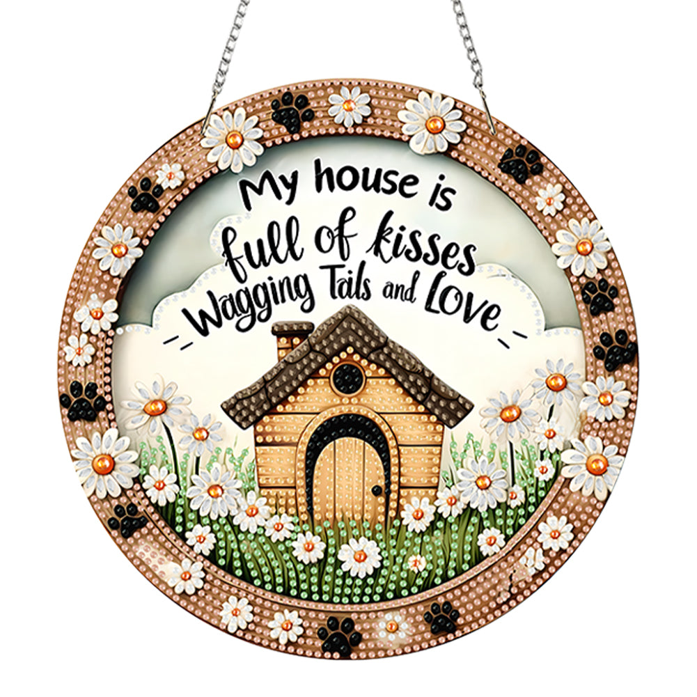 Acrylic 2D Flat Daisy House DIY Hanging Diamond Art Kits Wall Door Decor