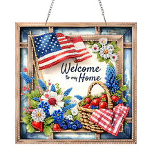 Load image into Gallery viewer, Acrylic 2D Flat Independence Day DIY Hanging Diamond Art Kits Wall Door Decor
