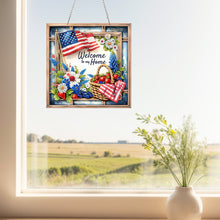 Load image into Gallery viewer, Acrylic 2D Flat Independence Day DIY Hanging Diamond Art Kits Wall Door Decor
