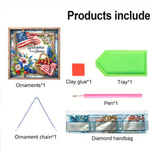 Load image into Gallery viewer, Acrylic 2D Flat Independence Day DIY Hanging Diamond Art Kits Wall Door Decor
