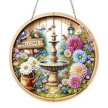 Load image into Gallery viewer, Acrylic 2D Flat Fountain Flowers DIY Hanging Diamond Art Kits Wall Door Decor
