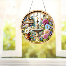 Load image into Gallery viewer, Acrylic 2D Flat Fountain Flowers DIY Hanging Diamond Art Kits Wall Door Decor
