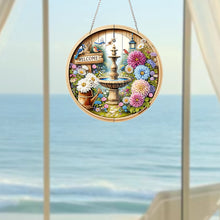 Load image into Gallery viewer, Acrylic 2D Flat Fountain Flowers DIY Hanging Diamond Art Kits Wall Door Decor
