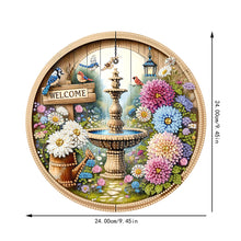 Load image into Gallery viewer, Acrylic 2D Flat Fountain Flowers DIY Hanging Diamond Art Kits Wall Door Decor
