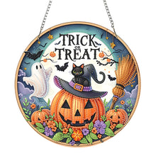 Load image into Gallery viewer, Acrylic 2D Flat Pumpkin Cat DIY Hanging Diamond Art Kits Wall Door Decor

