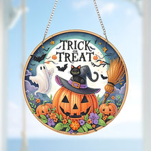 Load image into Gallery viewer, Acrylic 2D Flat Pumpkin Cat DIY Hanging Diamond Art Kits Wall Door Decor

