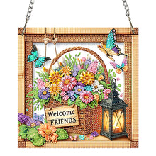 Load image into Gallery viewer, Acrylic 2D Flat Flower Basket DIY Hanging Diamond Art Kits Wall Door Decor

