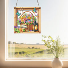 Load image into Gallery viewer, Acrylic 2D Flat Flower Basket DIY Hanging Diamond Art Kits Wall Door Decor
