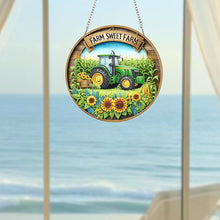 Load image into Gallery viewer, Acrylic 2D Flat Sunflowers Tractor DIY Hanging Diamond Art Kits Wall Door Decor
