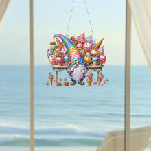 Load image into Gallery viewer, 2D Flat DIY Ice Cream Gnome Diamond Art Pendant Window Hanging Art for Home
