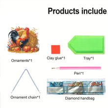 Load image into Gallery viewer, Acrylic Farm Chicken 2D Flat DIY Hanging Diamond Art Kits Wall Door Decoration
