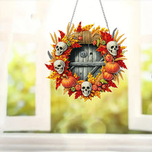 Load image into Gallery viewer, Acrylic Skull Pumpkin 2D Flat DIY Hanging Diamond Art Kits Wall Door Decoration
