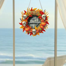 Load image into Gallery viewer, Acrylic Skull Pumpkin 2D Flat DIY Hanging Diamond Art Kits Wall Door Decoration
