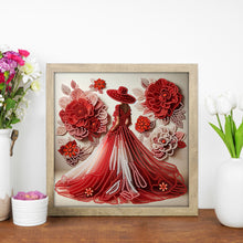 Load image into Gallery viewer, Diamond Painting - Partial Special Shaped - Elegant Lady In Top Hat (30*30CM)
