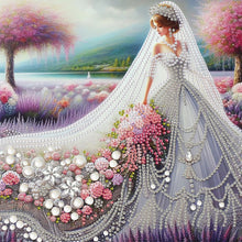 Load image into Gallery viewer, Diamond Painting - Partial Special Shaped - Wedding Dress Girl (30*30CM)
