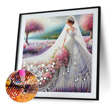 Load image into Gallery viewer, Diamond Painting - Partial Special Shaped - Wedding Dress Girl (30*30CM)
