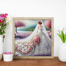 Load image into Gallery viewer, Diamond Painting - Partial Special Shaped - Wedding Dress Girl (30*30CM)
