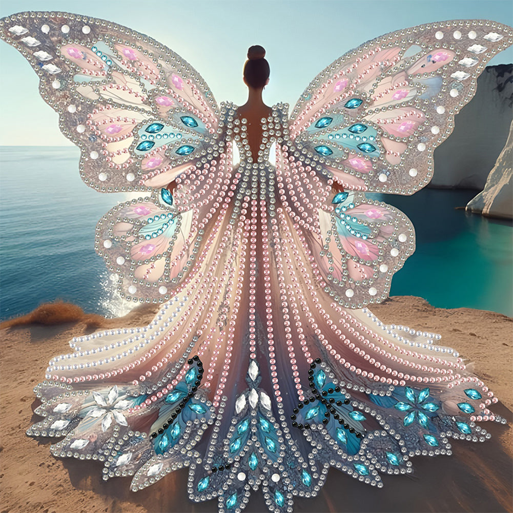 Diamond Painting - Partial Special Shaped - Winged Angel Girl (30*30CM)
