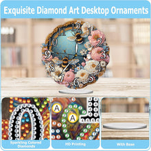 Load image into Gallery viewer, Acrylic Special Shape Flower Honey Diamond Painting Art Clock Ornaments Kit
