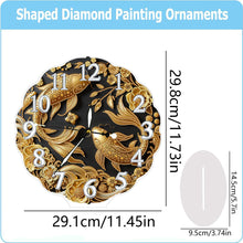 Load image into Gallery viewer, Acrylic Special Shape Black Goldfish Diamond Painting Art Clock Ornaments Kit
