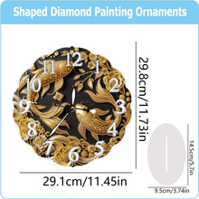 Load image into Gallery viewer, Acrylic Special Shape Black Goldfish Diamond Painting Art Clock Ornaments Kit
