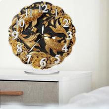 Load image into Gallery viewer, Acrylic Special Shape Black Goldfish Diamond Painting Art Clock Ornaments Kit
