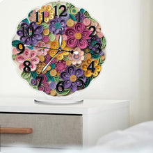 Load image into Gallery viewer, Acrylic Special Shape Paper Quilling Flower Diamond Art Clock Ornaments Kit
