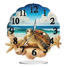Load image into Gallery viewer, Acrylic Special Shape Sea Turtle Diamond Painting Art Clock Ornaments Kit
