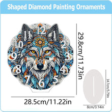 Load image into Gallery viewer, Acrylic Special Shape Indian Wolf Diamond Painting Art Clock Ornaments Kit
