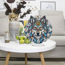 Load image into Gallery viewer, Acrylic Special Shape Indian Wolf Diamond Painting Art Clock Ornaments Kit

