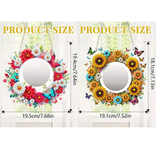 Load image into Gallery viewer, 2D Flat DIY Sunflower Butterfly Hanging Mirror Diamond Art Kits Wall Door Decor
