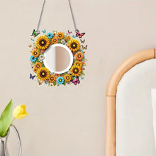 Load image into Gallery viewer, 2D Flat DIY Sunflower Butterfly Hanging Mirror Diamond Art Kits Wall Door Decor
