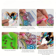 Load image into Gallery viewer, 2D Flat DIY Sunflower Butterfly Hanging Mirror Diamond Art Kits Wall Door Decor
