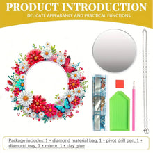 Load image into Gallery viewer, 2D Flat DIY Sunflower Butterfly Hanging Mirror Diamond Art Kits Wall Door Decor

