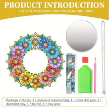 Load image into Gallery viewer, 2D Flat DIY Flowers Hanging Mirror Diamond Art Kits Wall Door Decoration
