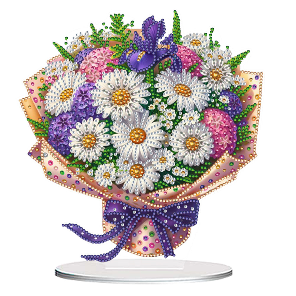Flower Double Sided Effect Table Top Diamond Painting Ornament Kit (Daisy)