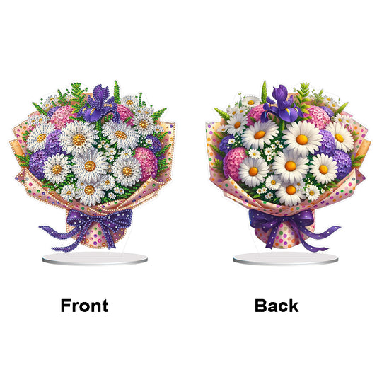 Flower Double Sided Effect Table Top Diamond Painting Ornament Kit (Daisy)