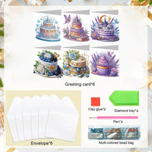 Load image into Gallery viewer, 6PCS Cake DIY Diamond Art Greeting Cards Congratulations Cards &amp; Gifts
