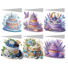 Load image into Gallery viewer, 6PCS Cake DIY Diamond Art Greeting Cards Congratulations Cards &amp; Gifts
