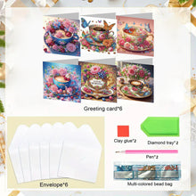 Load image into Gallery viewer, 6PCS Coffee DIY Diamond Art Greeting Cards Congratulations Cards &amp; Gifts
