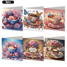 Load image into Gallery viewer, 6PCS Coffee DIY Diamond Art Greeting Cards Congratulations Cards &amp; Gifts
