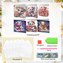 Load image into Gallery viewer, 6PCS Bear DIY Diamond Art Greeting Cards Congratulations Cards &amp; Gifts
