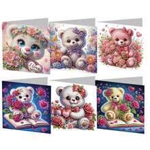 Load image into Gallery viewer, 6PCS Bear DIY Diamond Art Greeting Cards Congratulations Cards &amp; Gifts
