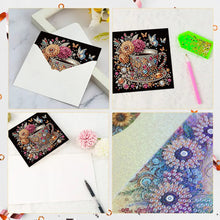 Load image into Gallery viewer, 6PCS Coffee DIY Diamond Art Greeting Cards Congratulations Cards &amp; Gifts
