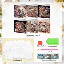 Load image into Gallery viewer, 6PCS Coffee DIY Diamond Art Greeting Cards Congratulations Cards &amp; Gifts
