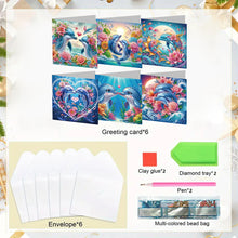 Load image into Gallery viewer, 6PCS Whale DIY Diamond Art Greeting Cards Congratulations Cards &amp; Gifts
