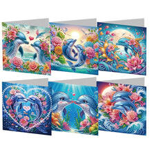 Load image into Gallery viewer, 6PCS Whale DIY Diamond Art Greeting Cards Congratulations Cards &amp; Gifts
