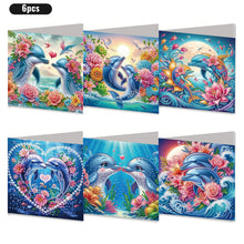 Load image into Gallery viewer, 6PCS Whale DIY Diamond Art Greeting Cards Congratulations Cards &amp; Gifts
